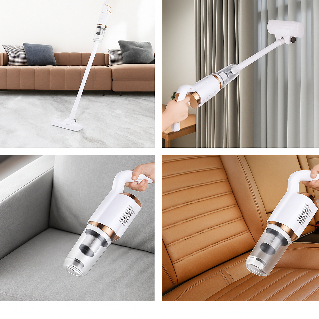 Aspirator Vertical Portabil 2 în 1 Fără Fir – 120W – Reîncărcabil – Fără Sac