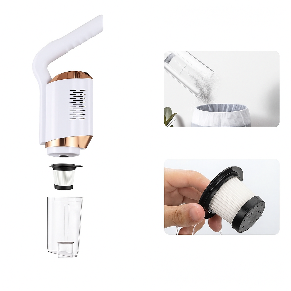 Aspirator Vertical Portabil 2 în 1 Fără Fir – 120W – Reîncărcabil – Fără Sac